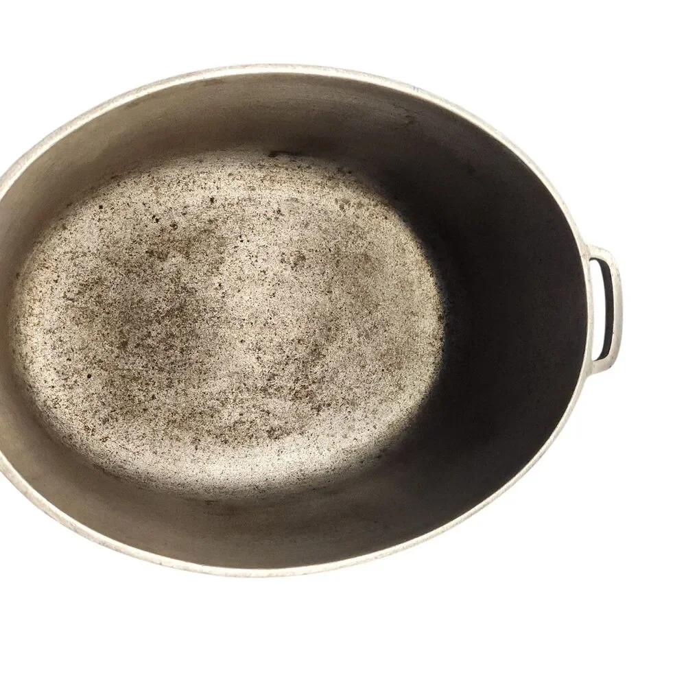 Vintage Super Maid Cookware Aluminum 5.5 qt Oval Roasting Pan Dutch Oven-No Lid